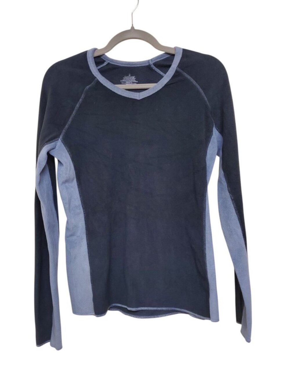 Cuddl Duds Fleecewear With Stretch Women's Black Gray Colorblock Long Sleeve M